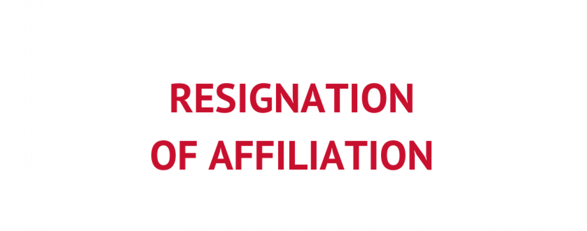 FIDI Affiliate - Resignation