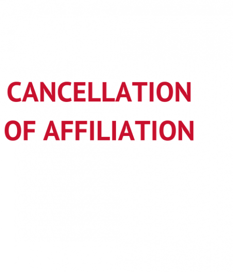 Cancellation of Affiliation
